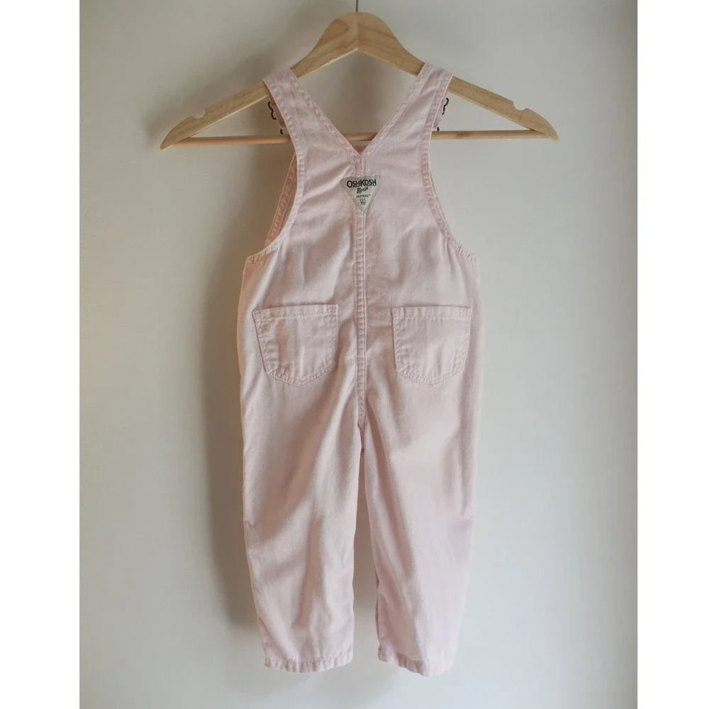 OshKosh Bgosh Kids Pink Denim Heart Pocket Vestbak Overalls Pants